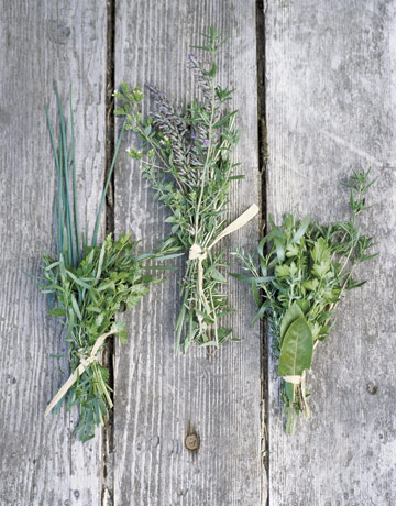 Herbs make smellicious boutonnieres for your ushers